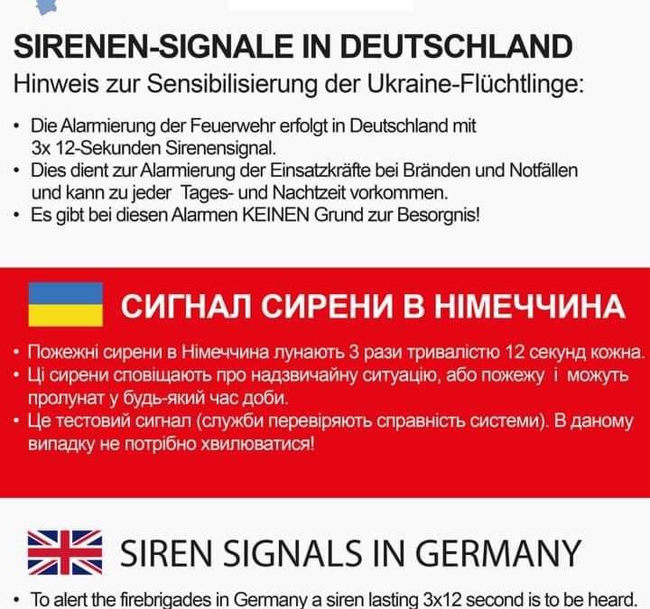 Probealarm der Feuerwehrsirenen